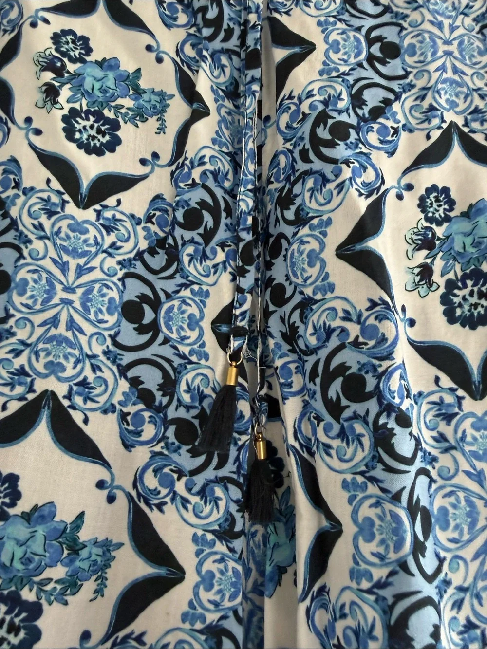 Jantzen Blue Floral Tile Print Casual Resort Shorts - NWOT XL